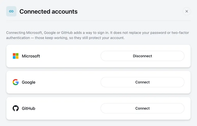 Connected accounts