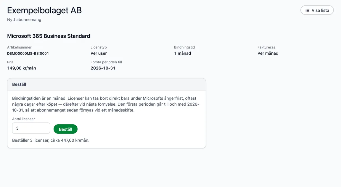 Beställ ett abonnemang