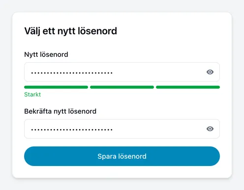 Välja ett nytt lösenord