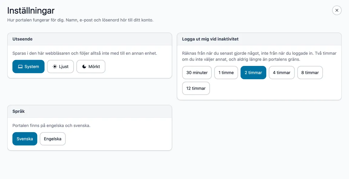 Inställningar