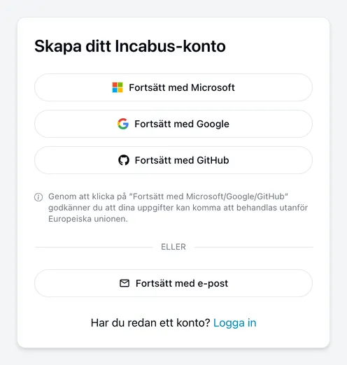 Skapa ett konto